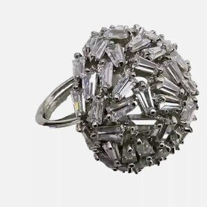 SPRING STREET DESIGN CZ CLUSTER DOME ADJUSTABLE RING 6-8